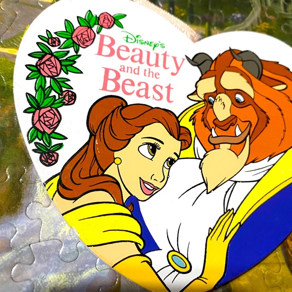 DISNEY’S BEAUTY & THE BEAST VTG 90s KURT ALDER HANDCRAFTED WOODEN XMAS ORNAMENT - Picture 2 of 7